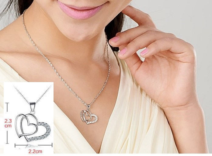 Single Diamond Necklace Sterling Silver Cubic Zirconia Water Drop - Foto 7