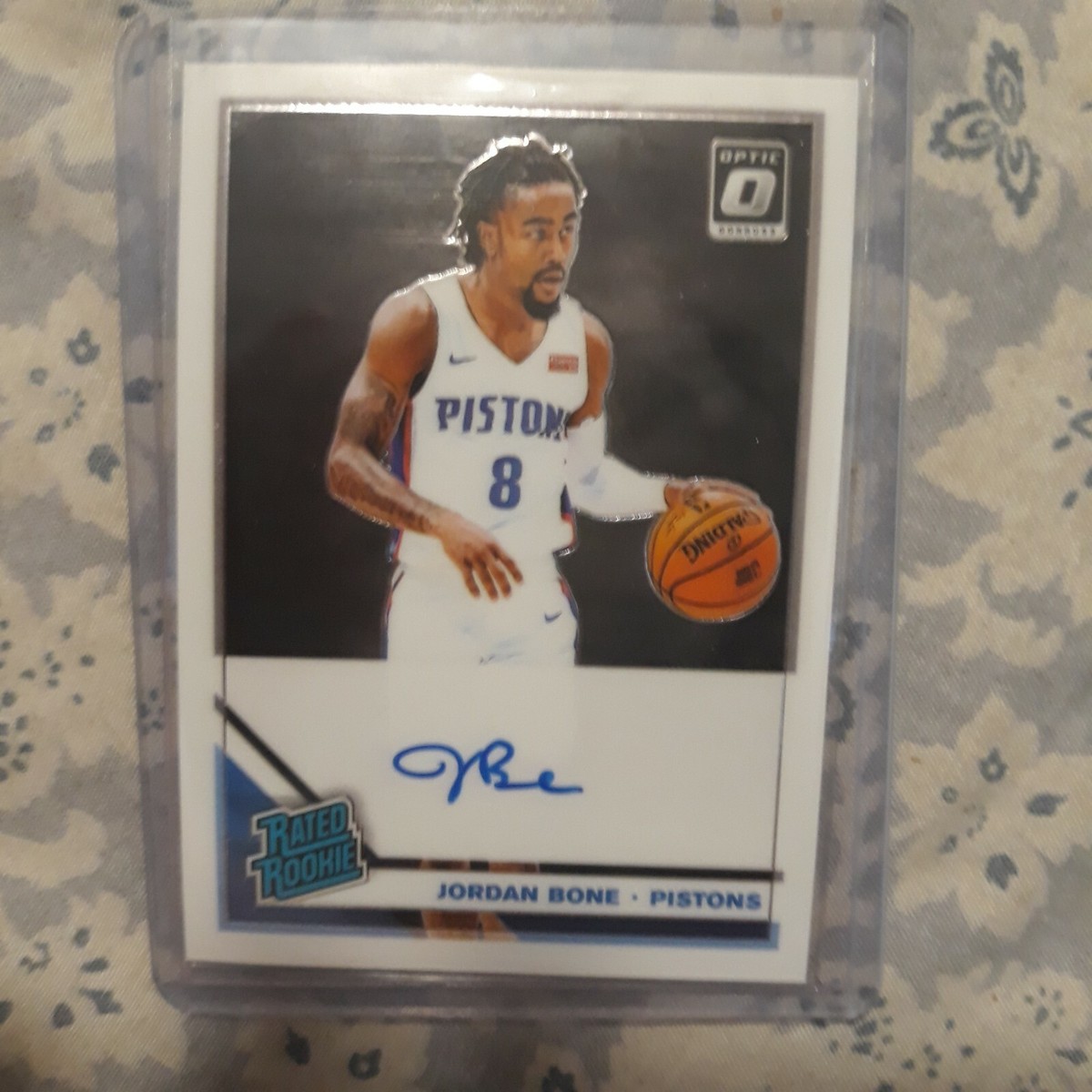 JORDAN BONE 2019-20 OPTIC RATED ROOKIE AUTO CARD #195 DETROIT