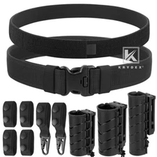 KRYDEX Police Security Guard Duty Belt Outer&Inner Belt w 3 Utility Kit Holsters