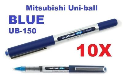 10x BLUE UB-150 UNI-BALL Gel PEN Uniball Eye Micro Box Made