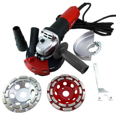 Betonschleifer 125 Set | Flex Winkelschleifer + Absaugung + Diamantschleiftöpfe