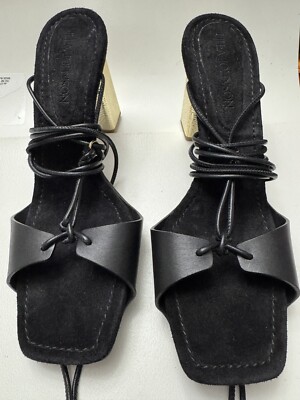 NEW Ulla Johnson Black Nicolette Lace Up Sandal Block Heel Suede Sz 40 MSRP $860