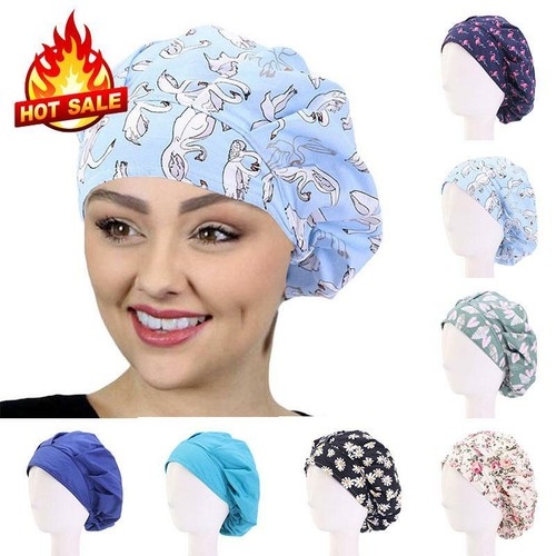 Unisex Solid Floral Doctor Nurse Hat 