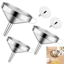 Best Stainless Steel FUNNEL WITH HANDLE Kitchen Filling Metal Hopper 10-16CM
