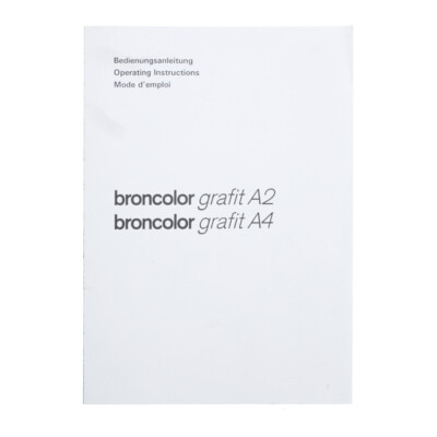 BRONCOLOR GRAFIT A2 A4 GENERATOR USER INSTRUCTION MANUAL / EX++