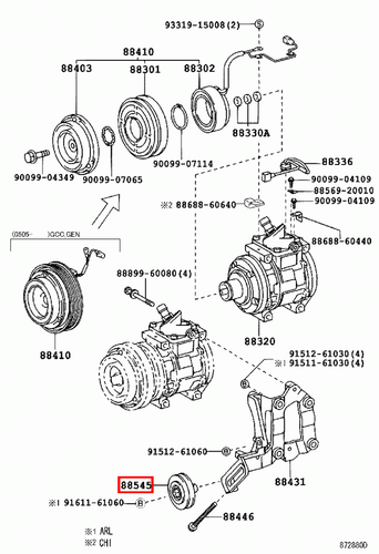 Genuine LandCruiser FZJ80 FZJ79 FZJ78 FZJ76 1FZ Air Conditioner Idler Pulley - Picture 10 of 20