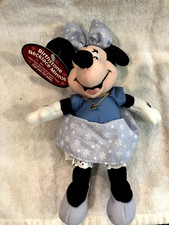 Disney Store January Birthstone Necklace Minnie Mouse 8" Bean Bag Plush NWT