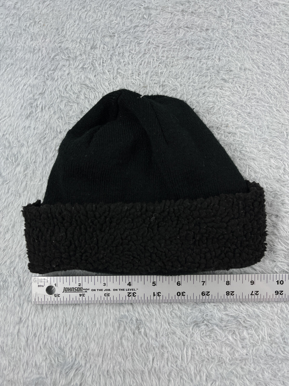 Rue21 Beanie Toque Womens Black Knit Acrylic Polyester Faux Fur Cuff Snow Ski