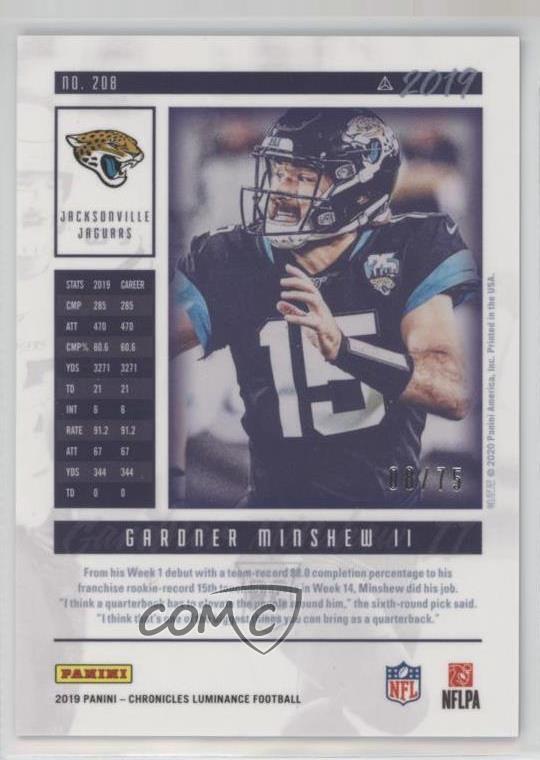 2019 Panini Chronicles Luminance Update Rookies Blue 208 Gardner