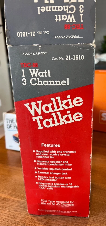 Realistic TRC-88 CB Walkie-Talkie Model 21-1610 Citizens Band 1 Watt, 3 Channel - Image 4 of 4