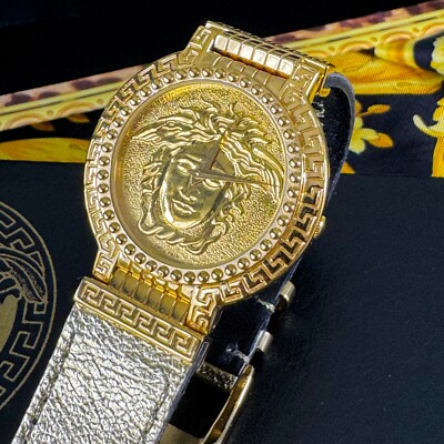 GIANNI VERSACE SIGNATURE Medusa Gold Plated G10 Men's Watch w/ box