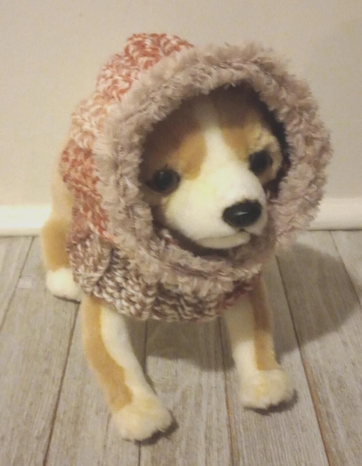 crochet handmade dog pet hood hat cat snood small medium breed kickball new - Image 2 of 4