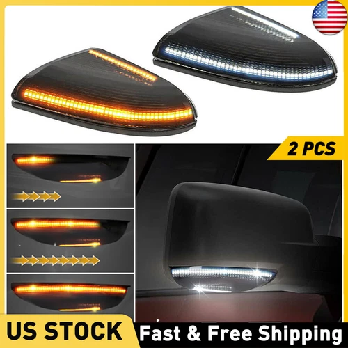 For Dodge Ram 1500 2500 Switchback LED Side Mirror Turn Signal Light Puddle Lamp