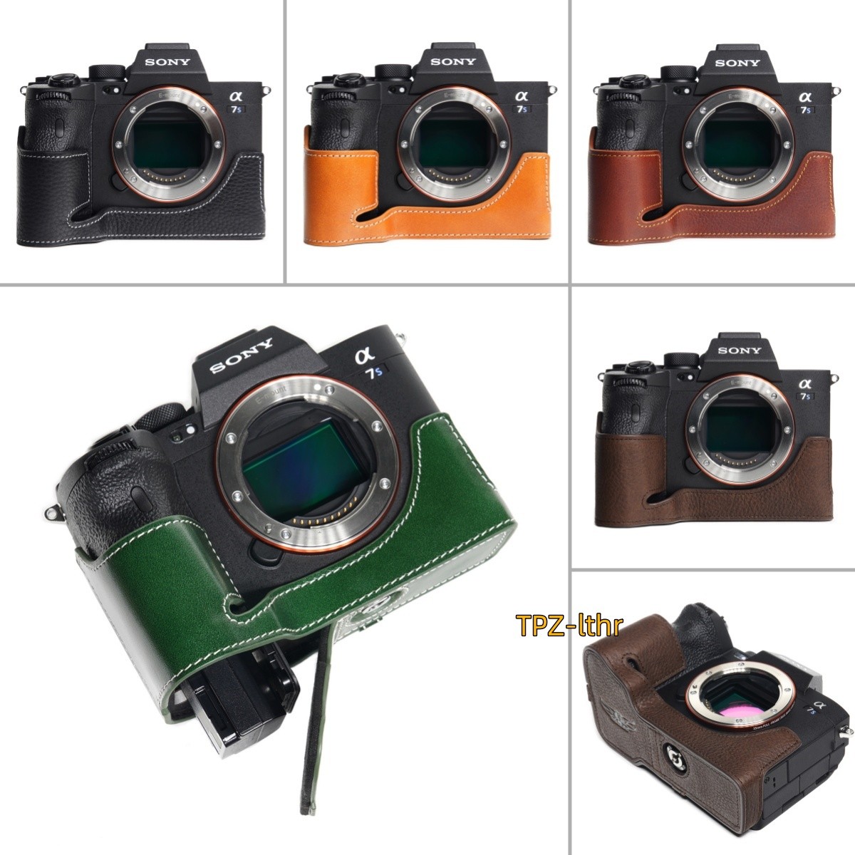 For Sony A7R5 A7M5 A7M4 A74 A7S3 A1 Genuine Real Leather Half Camera Case Bag