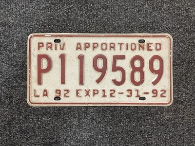 Nummernschild Amerika American Louisiana original gebraucht 1992 P 119589