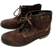 LEVI'S Para hombres 13 Marrón Sheffield Gamuza Cuero Genuino Botas con Cordones Comodidad Logo