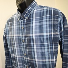 Eddie Bauer Travex Hiking Button Up Plaid Long Sleeve Hidden Pocket Mens LT TALL