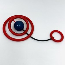 Johnson & Johnson Playpath Red Rings Blue Sphere Baby Toy 1977 Vintage