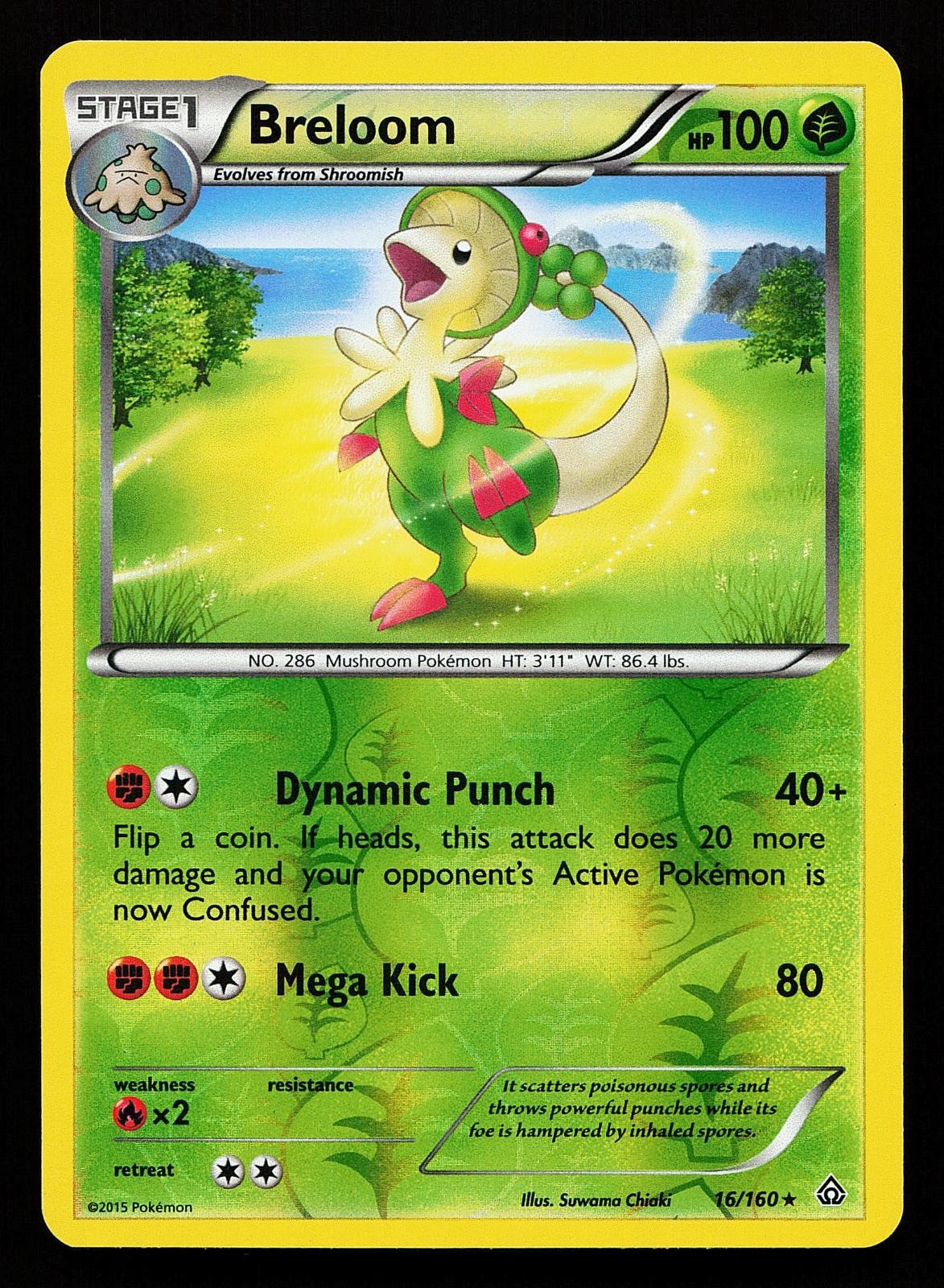 Breloom 16/160 Reverse Holo Rare Primal Clash Pokemon Card