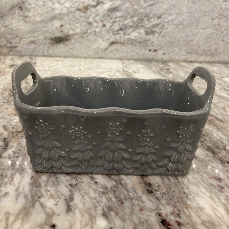Temp-tations Seasonal 12-oz Ruffled Mini Loaf Pan Frosty Forest Grey Gift Box