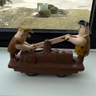 Original Vintage MARX Toy Flintstones Wind Up Mechanical Railway Car