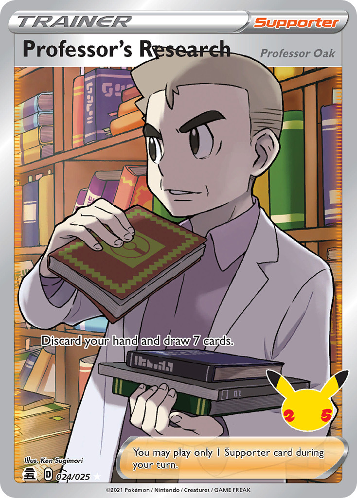 Pokemon Celebrations Full Art Professor's Research 024/025 - Near Mint (NM)