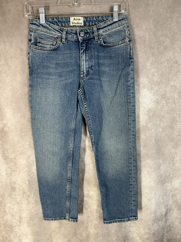 Acne Studios, Acne Studios Row Cropped Capri Denim Jeans In Clean Light Vintage Women's Sz 23