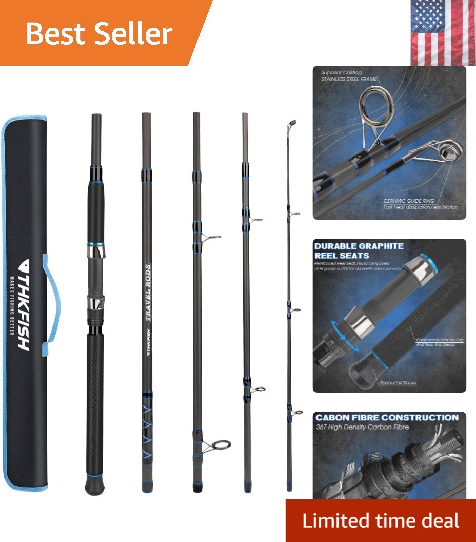 4 Piece/5 Piece Saltwater Travel Rod, Heavy Spinning Fishing