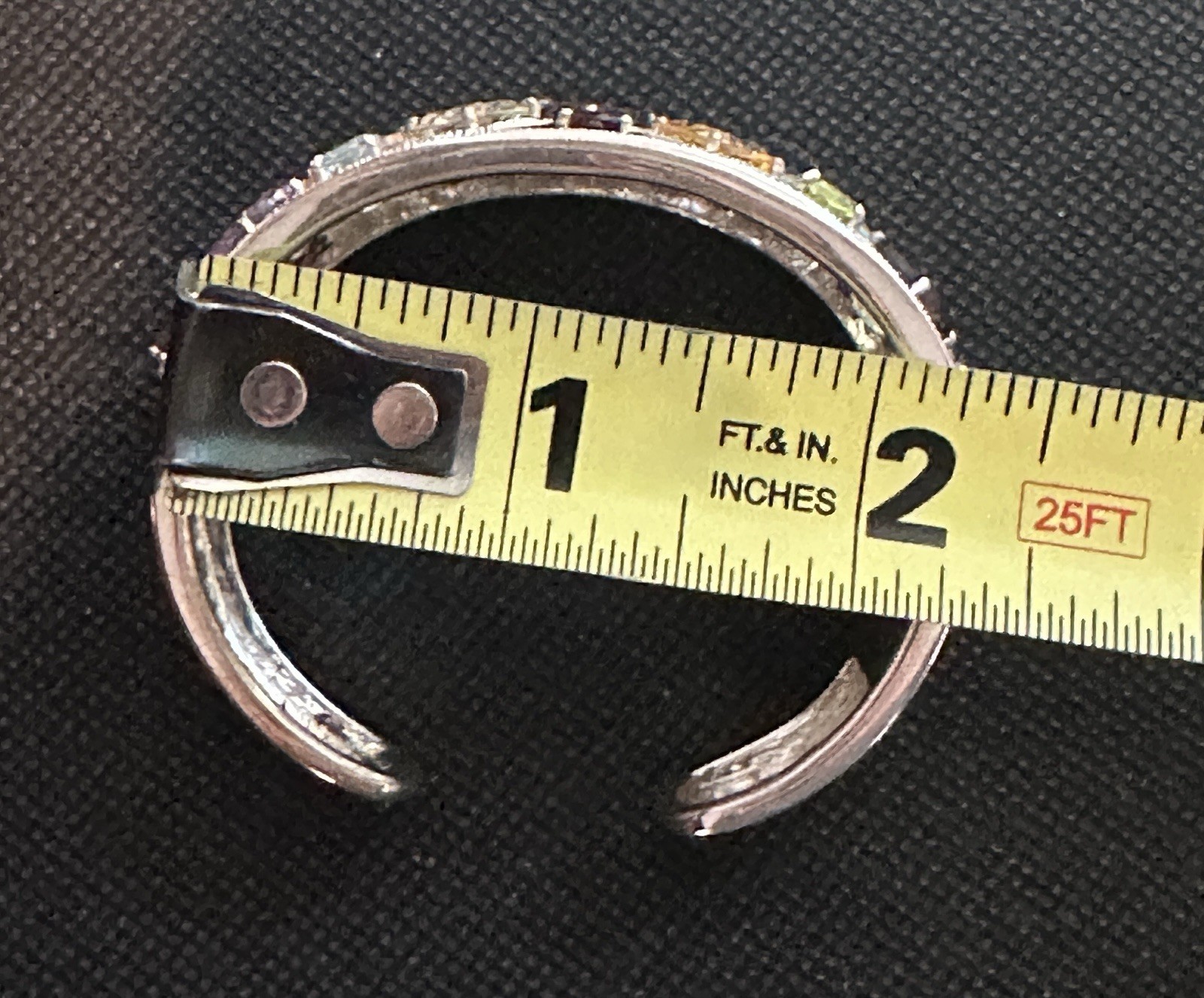 Sterling Silver 23 Count Multi Gemstone Wide Cuff… - image 10