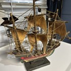 Beautiful Vintage Spanish Ship Wood Hand Painted — photo 7
