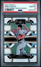 2024 PANINI SELECT CONCOURSE #97 NOBLE MEYER WHITE PRIZM #/99 PSA 10