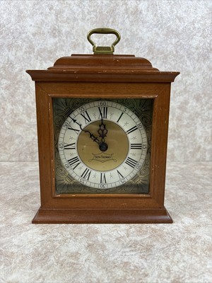 VTG SETH THOMAS E538-000 Mantel Clock Brown USA *No Key FOR PARTS OR REPAIR