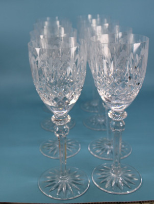 Set of 8 Rogaska Lead Crystal Wine Glasses, 9 1/4'' Goblets Stemware