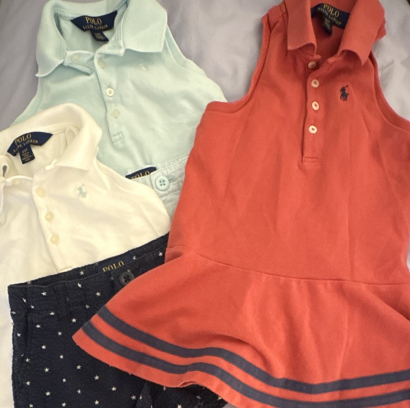 Lot of x5 Pieces - Ralph Lauren - Size 2T - Pique Polos + Shorts + Pique Dress