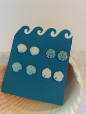 Seashell Earrings, Post Earrings, Little Mermaid, Handmade Earrings