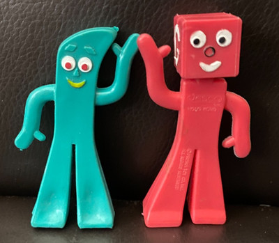 Vintage Gumby & Blockhead Figures   Prema Toy Co / Jesco Hong Kong