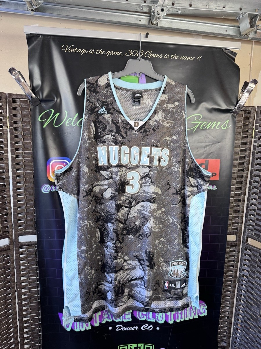 Adidas トレフォイルロゴ NUGGETS 3 IVERSON Jersey RARE adidas Denver Nuggets #3 Allen Iverson KEY TO THE ROCKIES