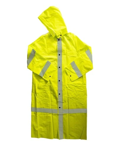 NEESE 1870C FULL LENGTH RAINCOAT W/ SNAP ON HOOD W/POLICE LETTERING, MEDIUM - product listing photo