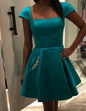 Sherri Hill 53211 Teal Cap Sleeve Cocktail dress size 0 - New with tags