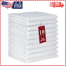 DecorRack 10 Pack 100% Cotton Wash Cloth, Luxurious Soft, 12 x 12 inch