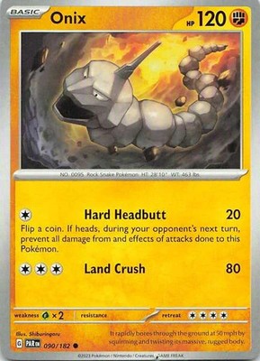 Onix 090/182 Paradox Rift Common NM Pokemon TCG