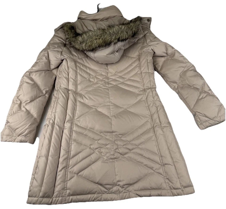 Abrigo acolchado largo Kenneth Cole Reaction para mujer talla mediana capucha de piel sintética A124 Foto 2 de 4