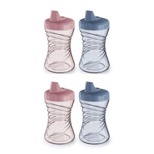 NUK First Choice Fun Grips Hard Spout Straw Cup 2.0, 10 oz. 4 Pack, Blue/Pink