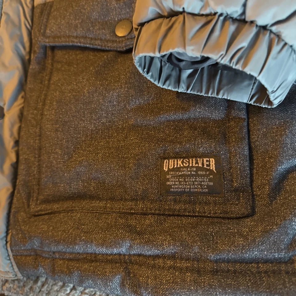QUIKSILVER Quiktech 600 A-15B Winter JACKET Coat Gray Mens XL NWOT - Image 3 of 4
