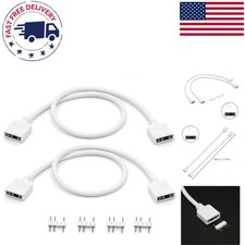 Plug and Play 2-Pack ARGB Extension Cables - 11.8 Inches, Flame-Retardant PVC