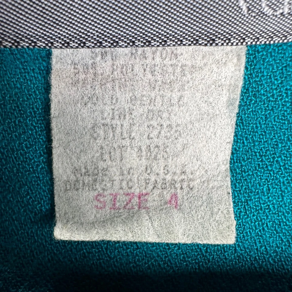 Vestido midi retro vintage Carol Anderson 4 botones verdes frontales manga larga Foto 4 de 4