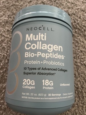 NeoCell Multi Collagen Bio-Peptides Protein + Probiotics Unflavored Powder 22 oz