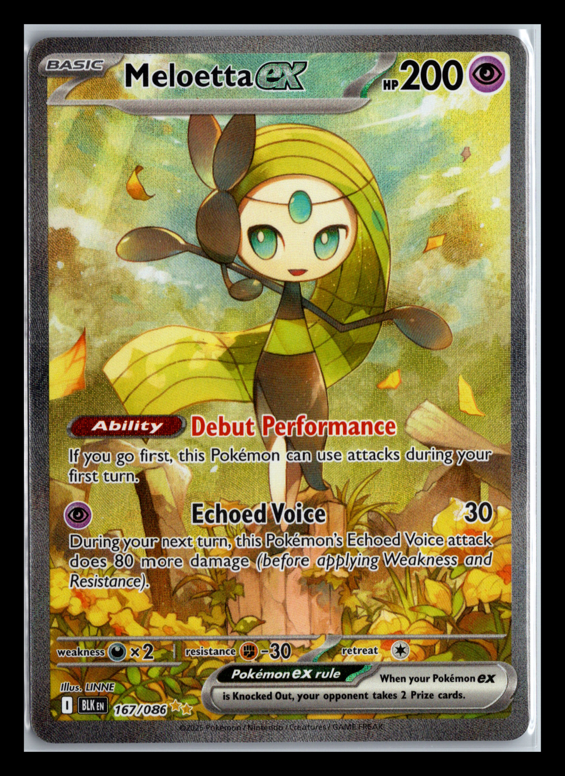 Meloetta EX 167/086 SV: Black Bolt Special Illustration Rare Pokémon TCG NM