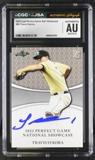 TRAVIS SYKORA SIGNED 2022 LEAF PERFECT GAME ROOKIE CARD #88 CGC AU JSA 9 AUTO