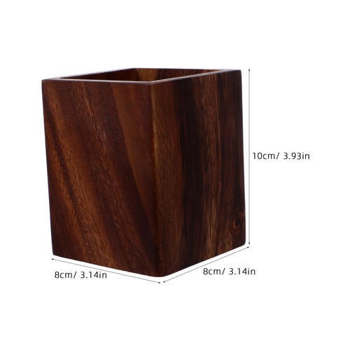  Drewniane pudełko na ołówek: biurko do pisania stacjonarny organizer - drewniane kubki na długopisy - Zdjęcie 6 z 12